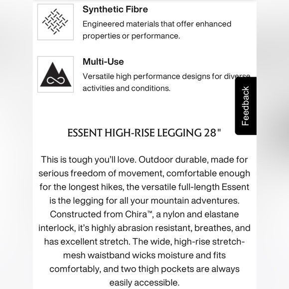 Arc’teryx Essent High Rise Legging 28” size 4 - Picture 6 of 16